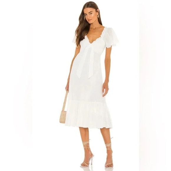 NEW Cleobella Ashlyn Midi Dress Ivory - Picture 1 of 15